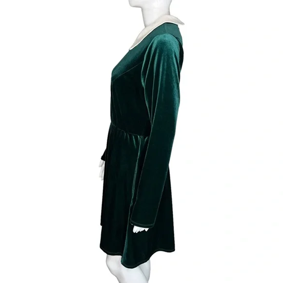 Hot Topic Velvet Green Long Sleeve Dress SM - Picture 5 of 8